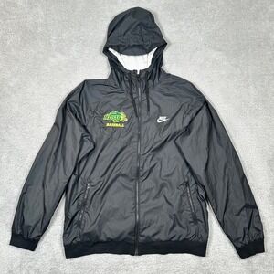 Nike NDSU Baseball Windrunner Jacket Mens XL Black Full Zip Hooded Windbreaker